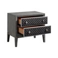thumbnail image 4 of HomeStock Vibes 29 Inch Nightstand with 2 Faux Leather Upholstered Drawers Gray Wood Finish Painted Silver Accent Frames Square Knobs, 4 of 6