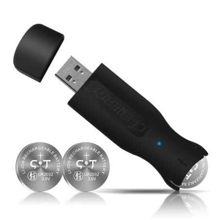 USB Li-Ion Coin Button Cells Charger with 2pcs of Rechargeable 2032 Battery Widely Charge LIR2032,LIR2016 and LIR2025 …
