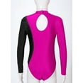 thumbnail image 5 of Miutii Girls Long Sleeve Gymnastics Leotard Ballet Dance Unitard Biketard Athletic Practice Sports Outfits Dancewear Hot Pink 10, 5 of 7
