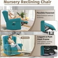 thumbnail image 2 of EPICOZY Power Swivel Rocking Glider Recliner Chair with Massage and Heat, Electric Nursery Glider Rocker for Living Room, Wingback Tufted Upholstered Recliner Chair with Type-C & USB Ports, Teal, 2 of 7