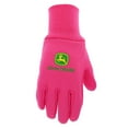thumbnail image 2 of John Deere JD00003 Jersey Gloves - 10 oz Jersey Gloves for Youth, Ribbed Knit Wrist, Polyester/Cotton Fabric, Straight Thumb, Pink, 2 of 5