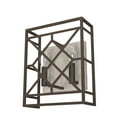 thumbnail image 2 of Hunter - Langwood 2-light Onyx Bengal, Medium Size Sconce Light, Dimmable, Rustic Style, for Bedrooms, Dining, Living Rooms - 19335, 2 of 8