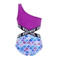 thumbnail image 2 of TiaoBug Kids Girls One Piece Swimsuit One Shoulder Swimwear Bikini Bathing Suit 4-16, 2 of 7