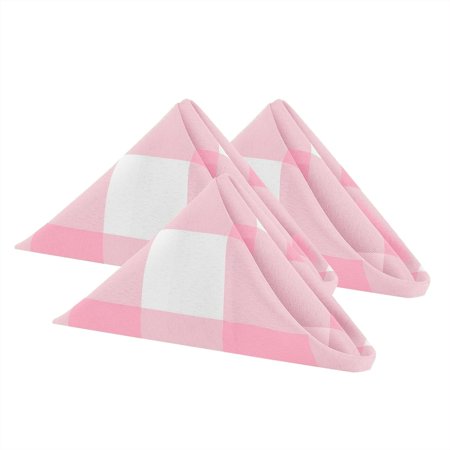 Buffalo Plaid Table Napkins Set of 100, 17x17 inch, Lavender and White, Polycotton Blend, Plaid Pattern