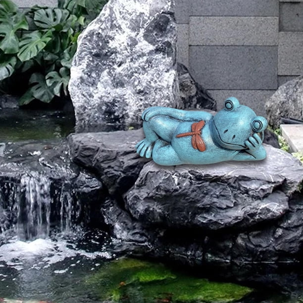 Estatuilla de rana perfecl decoración de adorno de rana estatua creativa para exteriores jardín