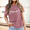 thumbnail image 2 of Short Sleeve T Shirts for Women Summer Crewneck 2026 Casual Blouses Jesus Print Basic Vacation Tops, 2 of 4