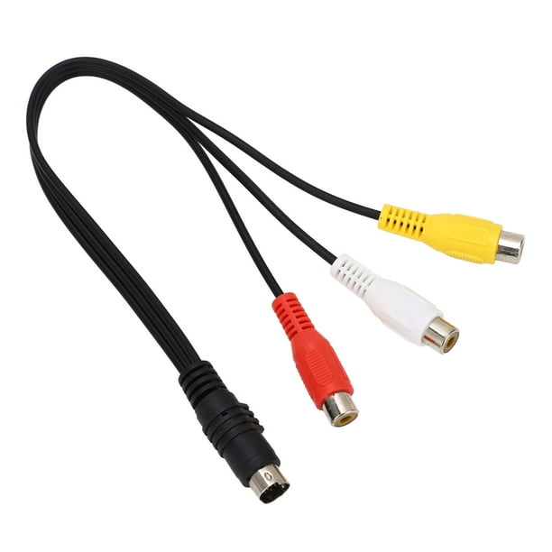 Mini DIN 7 Pin Male To 3 Female Cable, 1.0ft Video Cable Tight