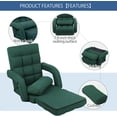 thumbnail image 4 of FLOGUOR 14-Position Adjustable Floor Chair, Chaise Lounge Indoor, Folding Lazy Sofa with Armrests and a Pillow Padded Adults Gaming Chairs for Living Room, Bedroom Factory Price, 8803XM (Green), 4 of 18