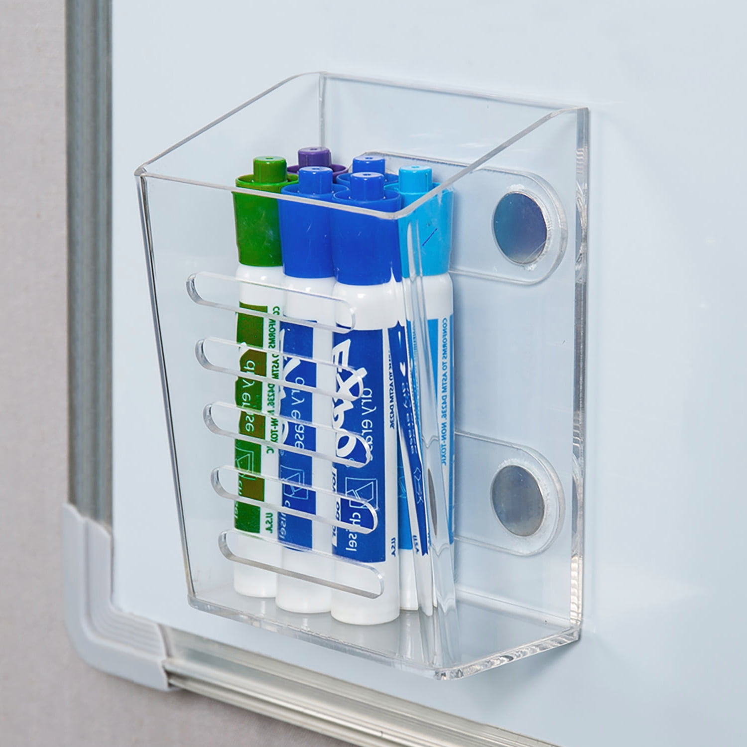 MyGift Mounted Office Supplies/Whiteboard Marker Clear Acrylic