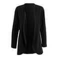 thumbnail image 3 of Manteau d'Hiver Automne pour Femmes Trench-Coat Chaud Solide Manteau Ouvert Ample Manteau Extérieur Mi-Long Col Rond Tricot Cardigan Mode, 3 of 4