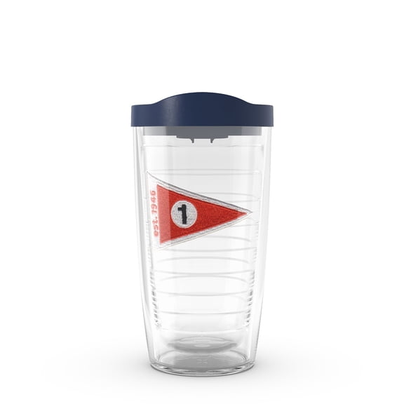 Tervis First Hole 46 Made in USA Double Walled  Insulated Tumbler Travel Cup Keeps Drinks Cold & Hot, 16oz, First Hole - Navy Lid