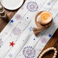 thumbnail image 3 of 4th of July Table Runner 70 Inches, USA Flag Independence Day Blue Red Gnomes Bed Runner Dresser Scarves Tabletop for Indoor Outdoor Parties/Ceremony/Banquet, 13" x 70", 3 of 9