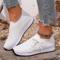thumbnail image 2 of Pandaie Slip on Sneakers Women Walking Shoes Side Lace up Tennis Lightweight Breathable Mesh Nurse Orthopedic Workout Gym Sport Shoes (White,7), 2 of 7