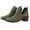 Green Cut out Ankle Boots, variant on hopeusnice Women's Cut Out Ankle Boots Color Block Side Zipper Block Heel Slip On Booties Comfortable Faux Suede Mid Calf Boots Brown 38