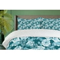 thumbnail image 4 of Ambesonne Floral Duvet Cover Set, Aquatic English Rose Flowers, King, Dark Teal and Multicolor, 4 of 6