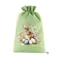 thumbnail image 2 of Easter Bunny Gift Bags (3-Pack) - 11.8x7.8in Linen Drawstring Pouches for Candy, Egg Hunts, Party Favors & Holiday Decor (Green), 2 of 6