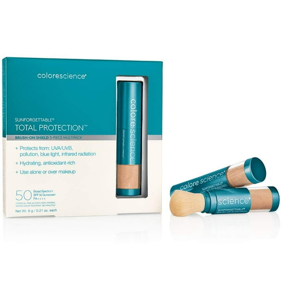 ColoreScience Sunforgettable Total Protection Brush-On Shield SPF 50 Multipack - Medium, 0.21 oz each