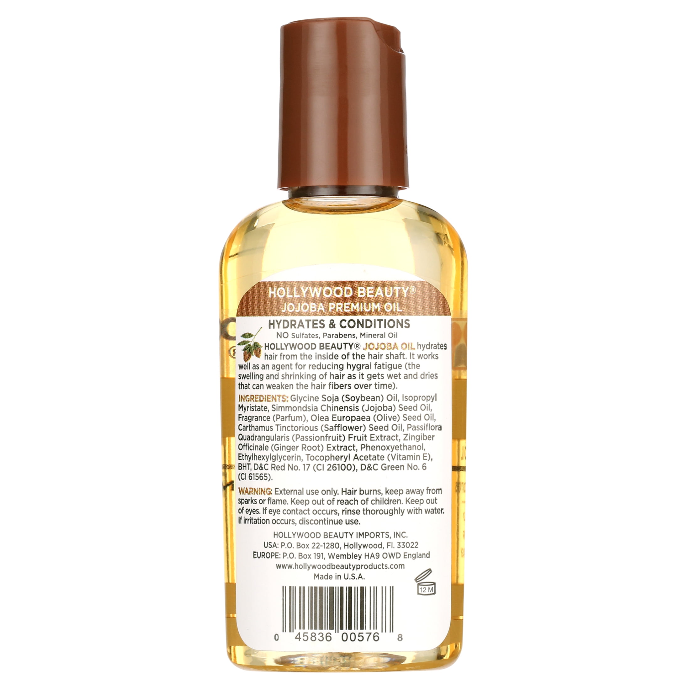 (3 pack) Hollywood Beauty Jojoba Oil for Hair, Scalp, and Skin, 2 fl oz, Smoothing & Straightening all Hair Types
