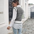 thumbnail image 4 of Chaleco De Suéter Para Mujer, Suéter Sin Mangas A Cuadros, Suéter Informal De Punto A La Moda Para El Invierno Para Citas, 4 of 7