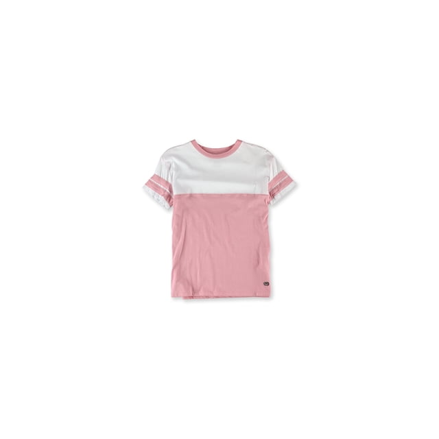 Ecko Unltd. Camiseta básica de manga a rayas con bloques de color para mujer, rosa, pequeña Ecko Unltd. Camiseta básica