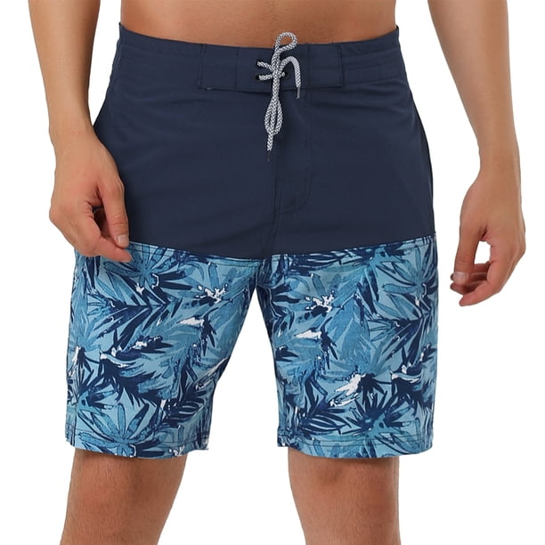 INSPIRE CHIC Pantalones cortos de bloque de color de verano pahombre Pantalones cortos de plapanadar con racon cordón Hoazul marino 30