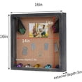 thumbnail image 4 of Large Shadow Box 16 x16, Hinged Shadow Boxes Display Cases with Door, Square Display Shadow Box Frame for Weddings Bouquet Flowers Keepsake - Weathered Black, 4 of 6