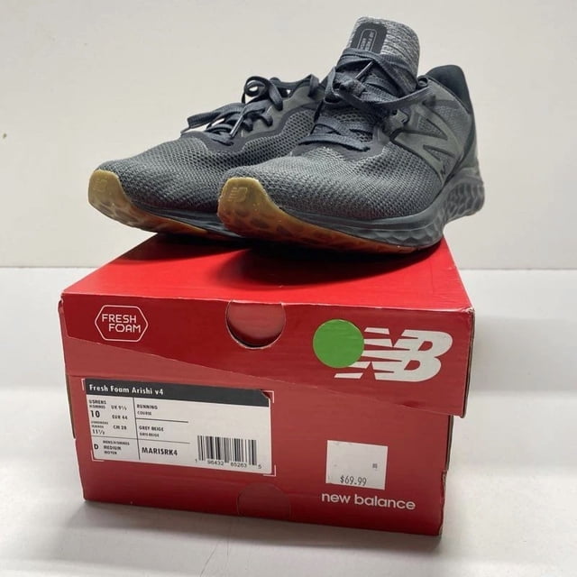 New Balance Men's Grey Fresh Foam Arishi V4 Running Shoes Size 10