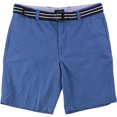 thumbnail image 1 of Pantalones cortos tipo chino informales con cinturón y parte delantera plana para hombre de Club Room, azul, 36 Club Room chino, 1 of 2