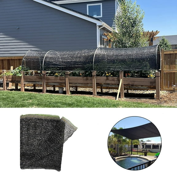 LOVE STORY 55% Sunblock Shade Cloth 6.5' x 10' Mesh Cover for Greenhouse Garden Patio, Black
