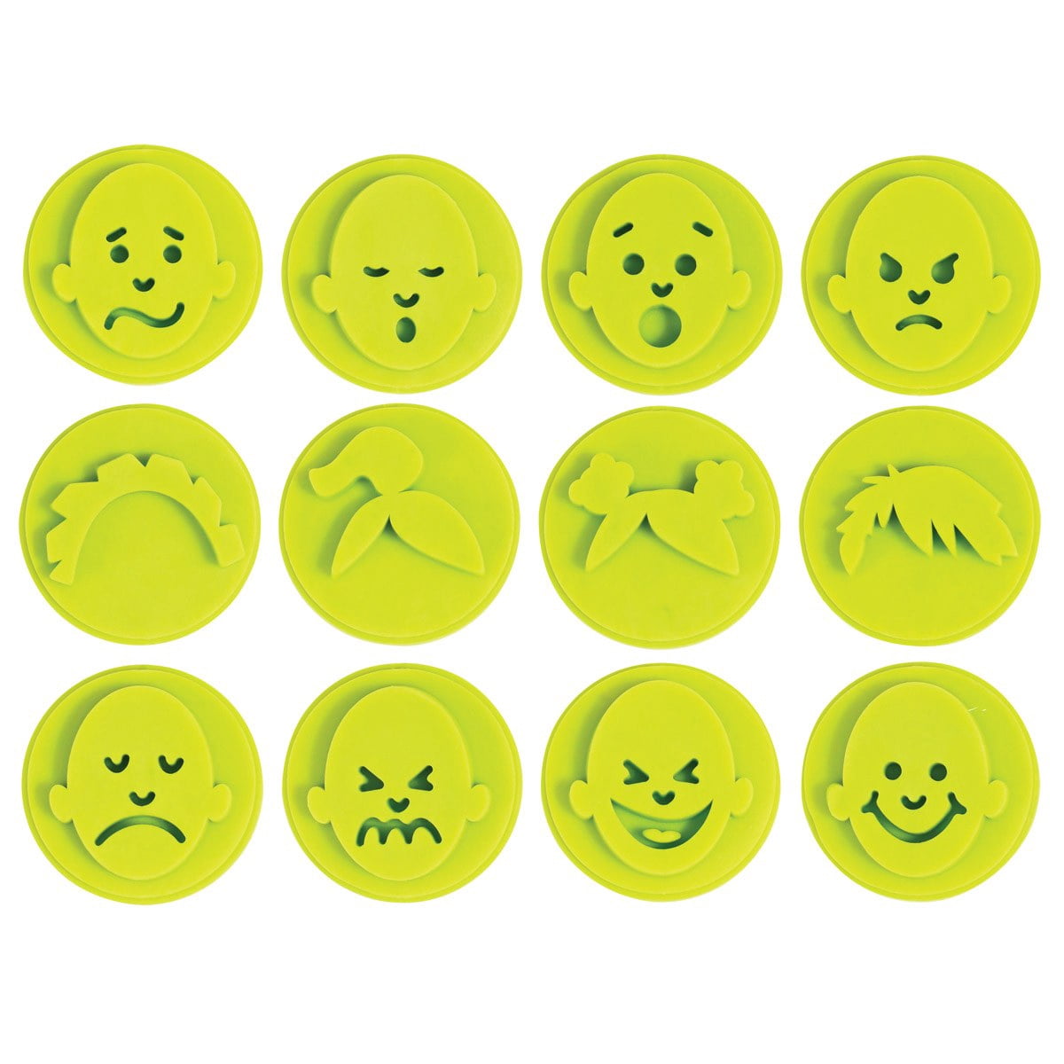 Learning Advantage Easy Grip Emotion Stampers & Jumbo 6-in-1 Skin Tone Ink Pad