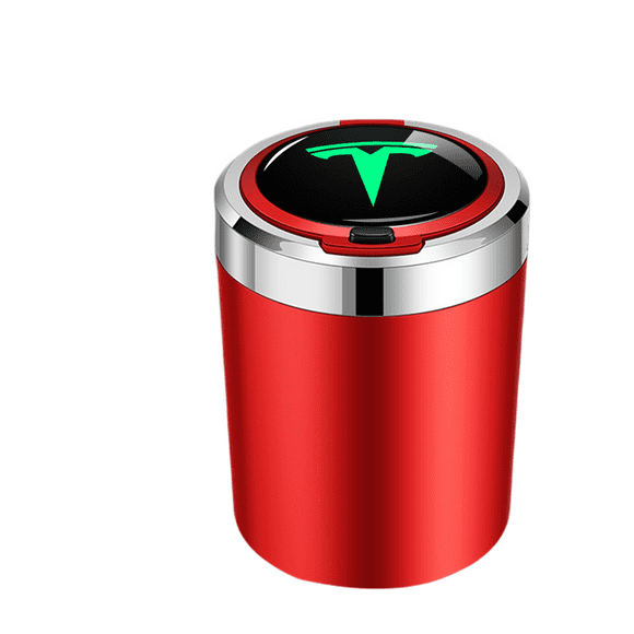 Suitable for Tesla car ashtray Model3/ModelY/ModelX/ModelS car ashtray (red)