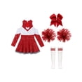 thumbnail image 4 of Linjinx Girls Kids Cheer Leader Outfit Fancy Party Dress Carnival Performance B Red 8, 4 of 5