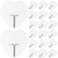 thumbnail image 1 of KAKOWELY transparent ceiling hooks 20pcs Heart Shaped Decorative Wall Hooks Transparent Strong Adhesive Wall Hooks For Home Kitchen Bathroom No Nail Utility Ceiling Hooks, 1 of 4