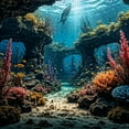 thumbnail image 5 of [Artistic Flair] 3D Underwater Scene Aquarium Background - Vibrant Marine Life with Coral Reefs and Fish, High-Definition PE Material, Ideal for Fish Tank Decoration, Aquarium Decoration, 5 of 8