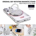 thumbnail image 7 of For iPhone 14 Pro Wallet Cell Cover, RFID Blocking, PU Leather,Compatible With MagSafe , With Flip Card Holder, Ultra Thin Electroplated Rotating Bracket Magneti Protective Cover,White, 7 of 7