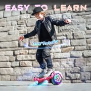 SISIGAD Upgraded Hoverboard with Bluetooth Speakers & LED Light, 6.5 Tires Dual Powerful Motor All Road Self Balancing Scooter