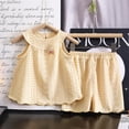 thumbnail image 2 of CPNG Toddler Baby Girls Clothes Summer Breathable Eyelet Sleeveless Ruffle Tops Shorts Set Fashionable Casual Suit(Yellow,9-10 Years), 2 of 9