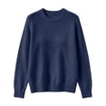 thumbnail image 7 of Hurxie Women's Sweater Lightweight Long Sleeve Pullover Soft Lightweight Sweaters, Basic Knit Pullover for Casual Daily Wear, Business, Travel and Everyday Layering Navy,2XL, 7 of 7