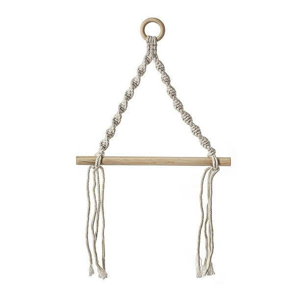 Toallero Tejido Con Cuerda De Algodón Colgante, Soporte De Papel Higiénico Bohemio Hecho A Mano, Estante De Papel Higiénico Con Borla Bohemio Único Para Dormitorio, Sala De Estar, Balcón, Baño De Boda Scienceny HA019559-00