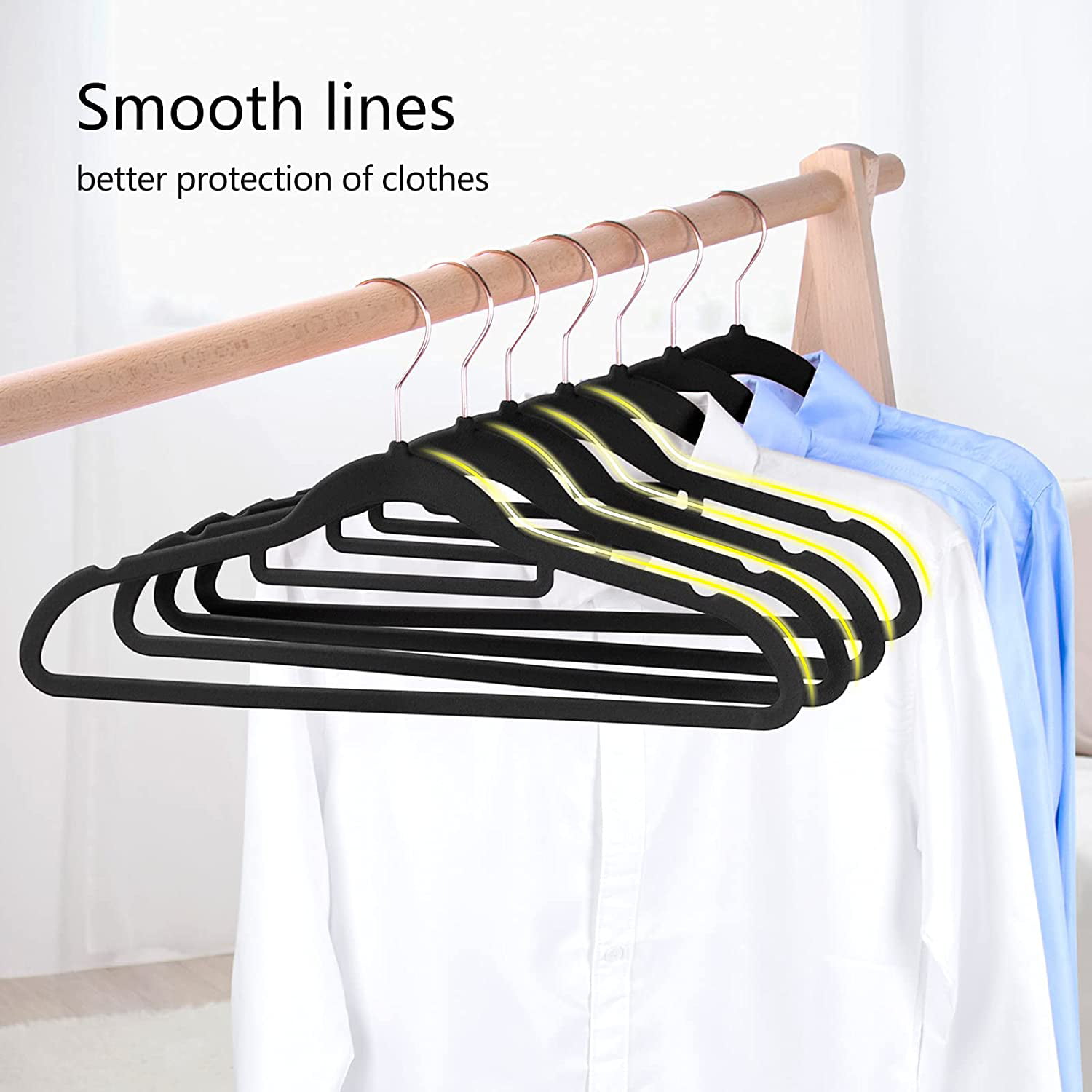 10pc/lot Heart Shaped Plastic Velvet Hangers Non-slip Clothes