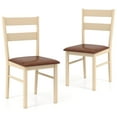 thumbnail image 1 of Costway Wooden dining chair set of 2 with rubber wood frame padded seat for kitchen, 1 of 10