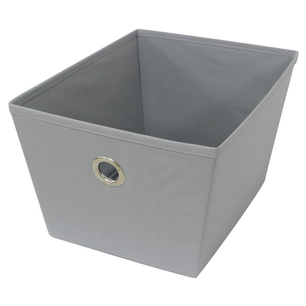 Mainstays Large Storage Bins (10" x 13" x 7.5"), Set of 4, Soft Silver