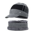 thumbnail image 6 of GRNSHTS Winter Beanie Hat Scarf Set,2PCS Knit Winter Warm Beanies Hat Thick Fleece Lined Winter Skull Cap Scarf for Men Boys (Navy Blue), 6 of 6