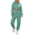 thumbnail image 3 of Bovxnpu Womens 2 Piece Outfits Tracksuit Sets Hooded Long Sleeve 2 Piece Casual Sportwear Set Matching Outfits, 3 of 9