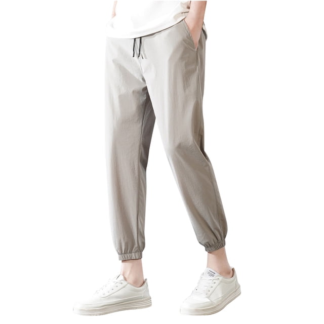 Zszcpp Work Pants Men Pockets Long Hiking Outerwear Twill Track Sweat Joggers Drawstring Trousers Casual Trouser
