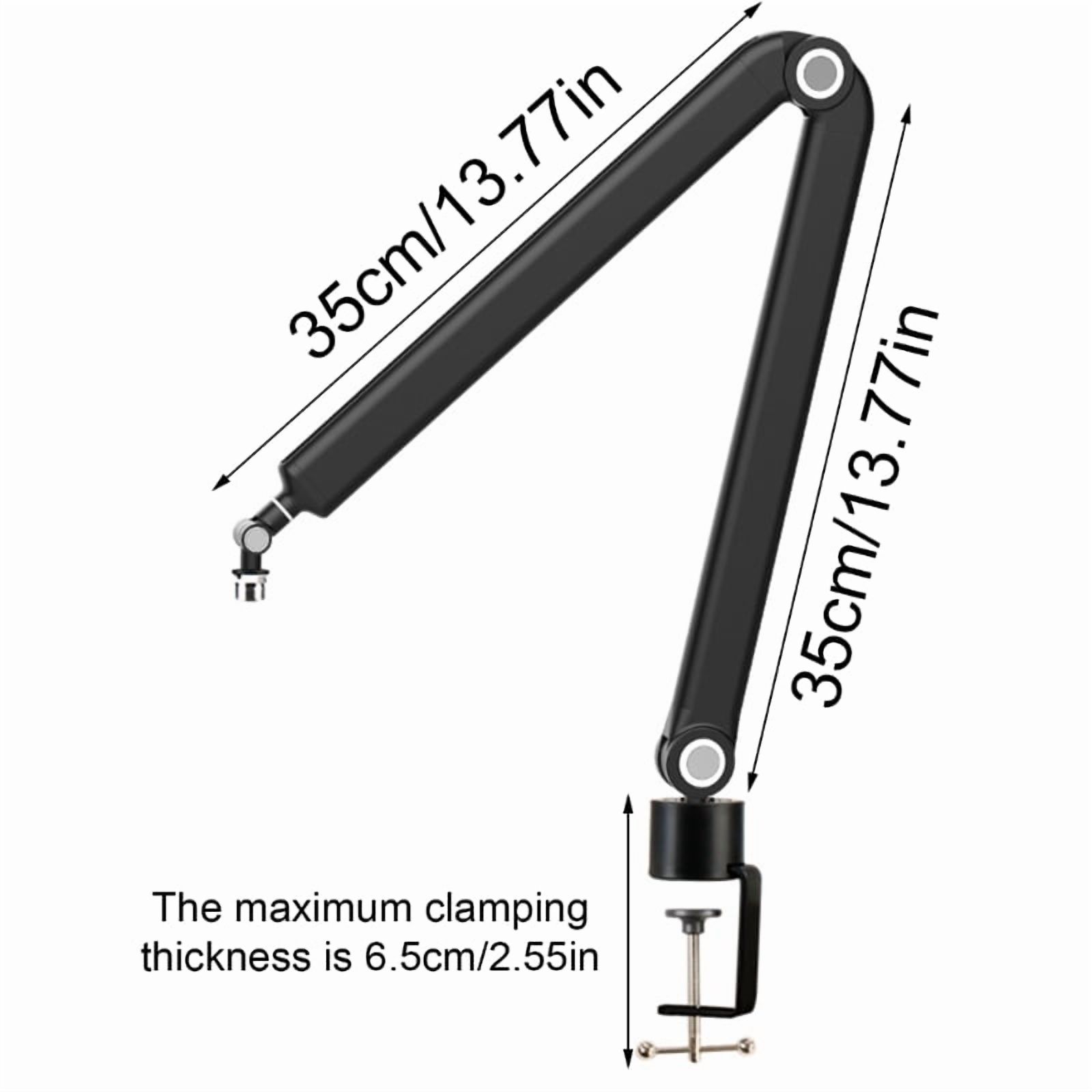Microphone Arm Stand with Clamp 3/8" to 5/8" Adapter Adjustable Boom Arm 360 Degree Rotating Suspension Boom Mic Stand
