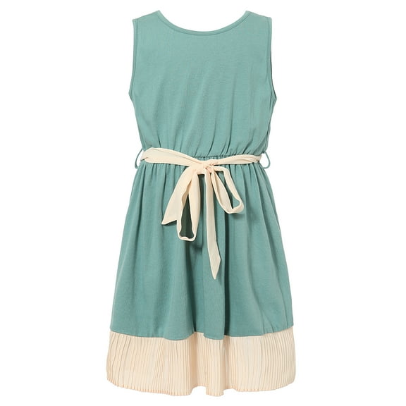 Richie House Girls' Knit dress with pleated bottom RH1930