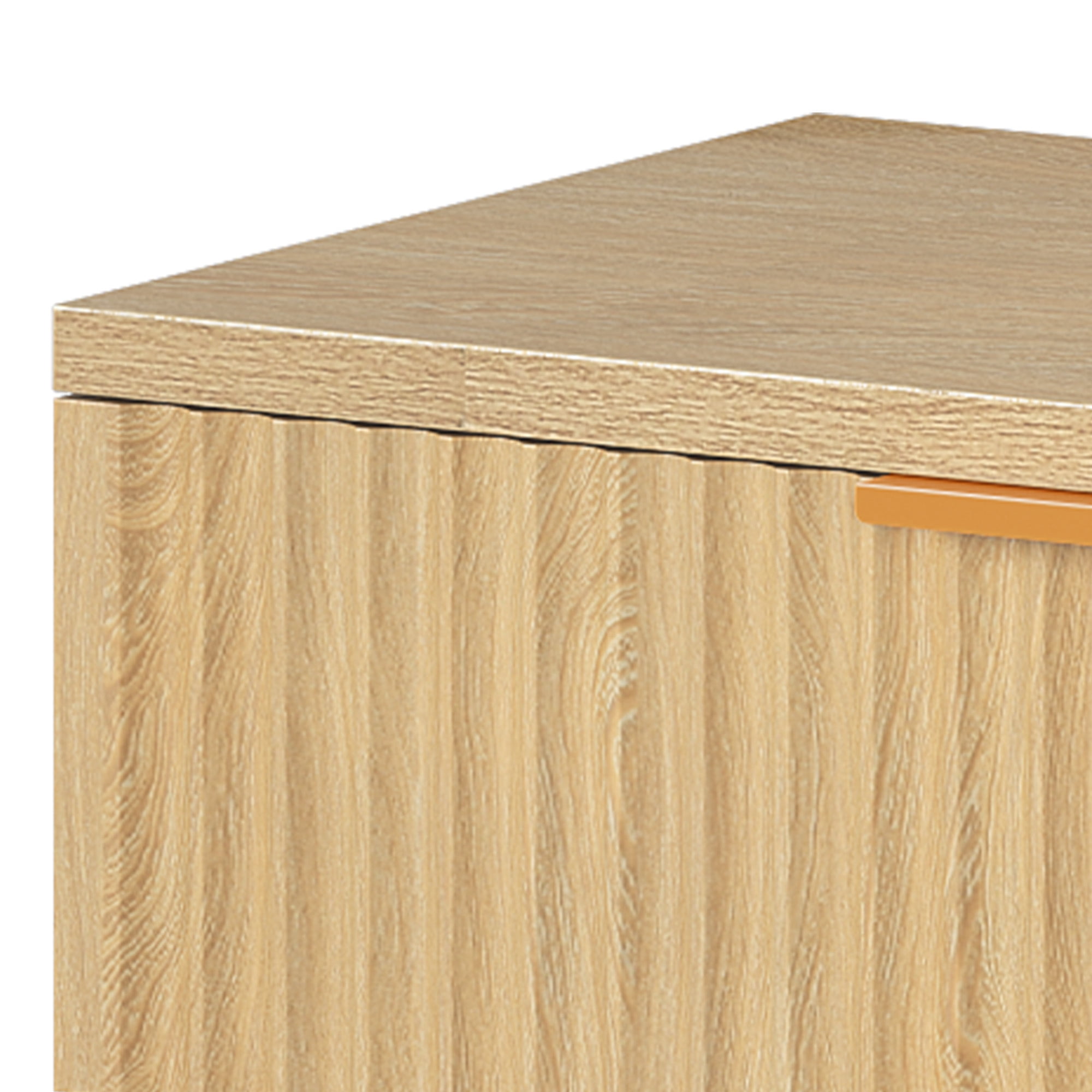 Uforic 6 Drawers Fluted Double Dresser, MDF Chest of Drawer Storage Cabinet, Natural