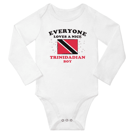 

Everyone Loves a Nice Trinidadian Boy Baby Long Slevve Bodysuit (White 6-12 Months)