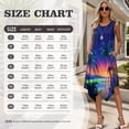 thumbnail image 7 of Psesaysky Tropical Palm Tree Night Men Button Down Shirts,Women Flared Mini Dress Sleeveless Sundress for Summer Beach Valentine's Day Couple Matching Outfit for Wedding Date Party-3XL, 7 of 7